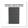 Alera 42 in W 5 Drawer File Cabinets, Charcoal, Legal; Letter; A4; A5 17651